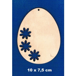 Jajko 10x7,5cm / jako zawieszka, ażur stokrotki, kwiaty / SKLEJKA #3mm / I